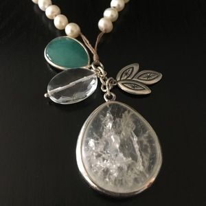 Silpada Pearl & Glass Bead Pendant Necklace